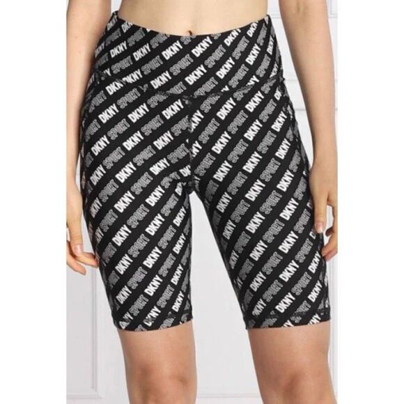 DKNY SPORT - NWT - L Sz XS High-Waist Logo Cycling Shorts. Slim Fit w/Pockets - Picture 16 of 16